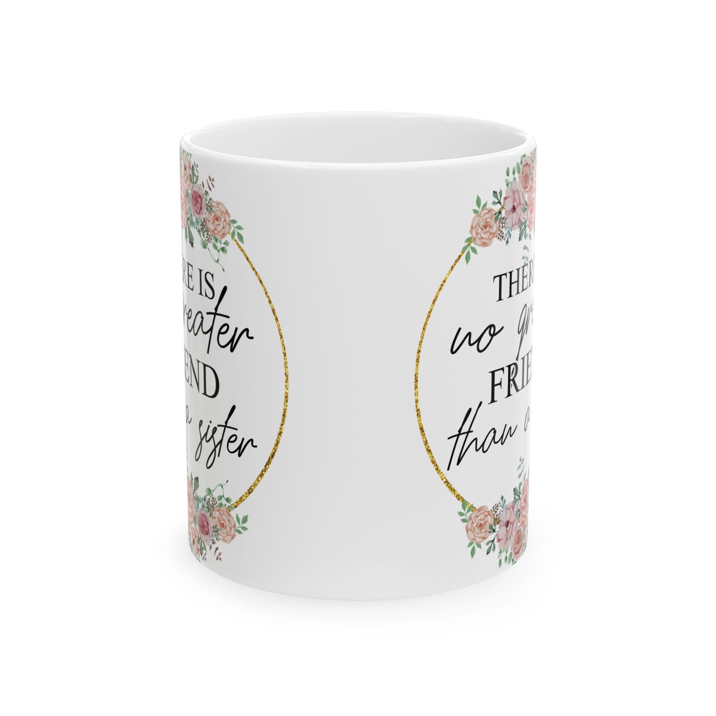 Elegant Floral Wreath Ceramic Mug