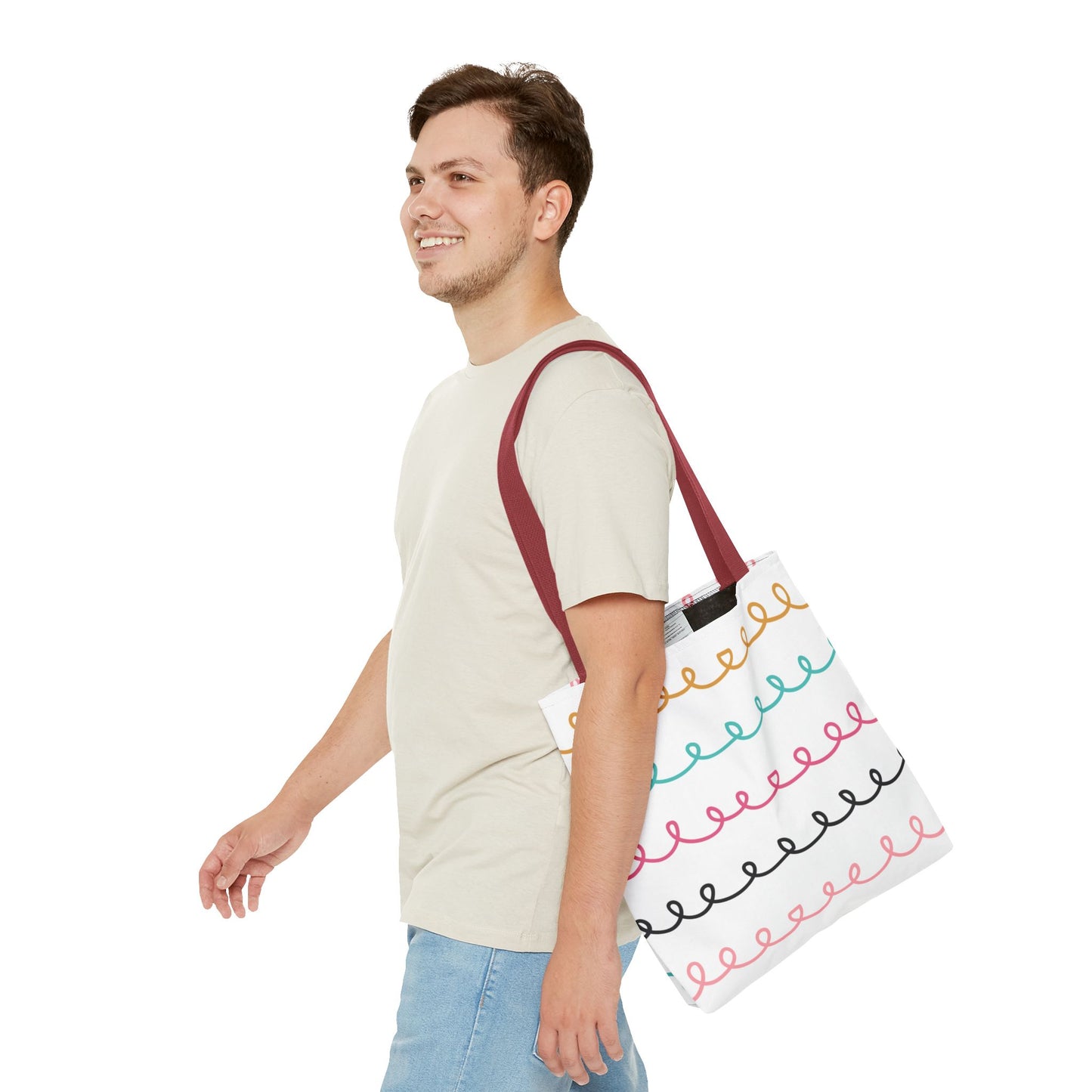 Colorful Swirl Stripe Tote Bag