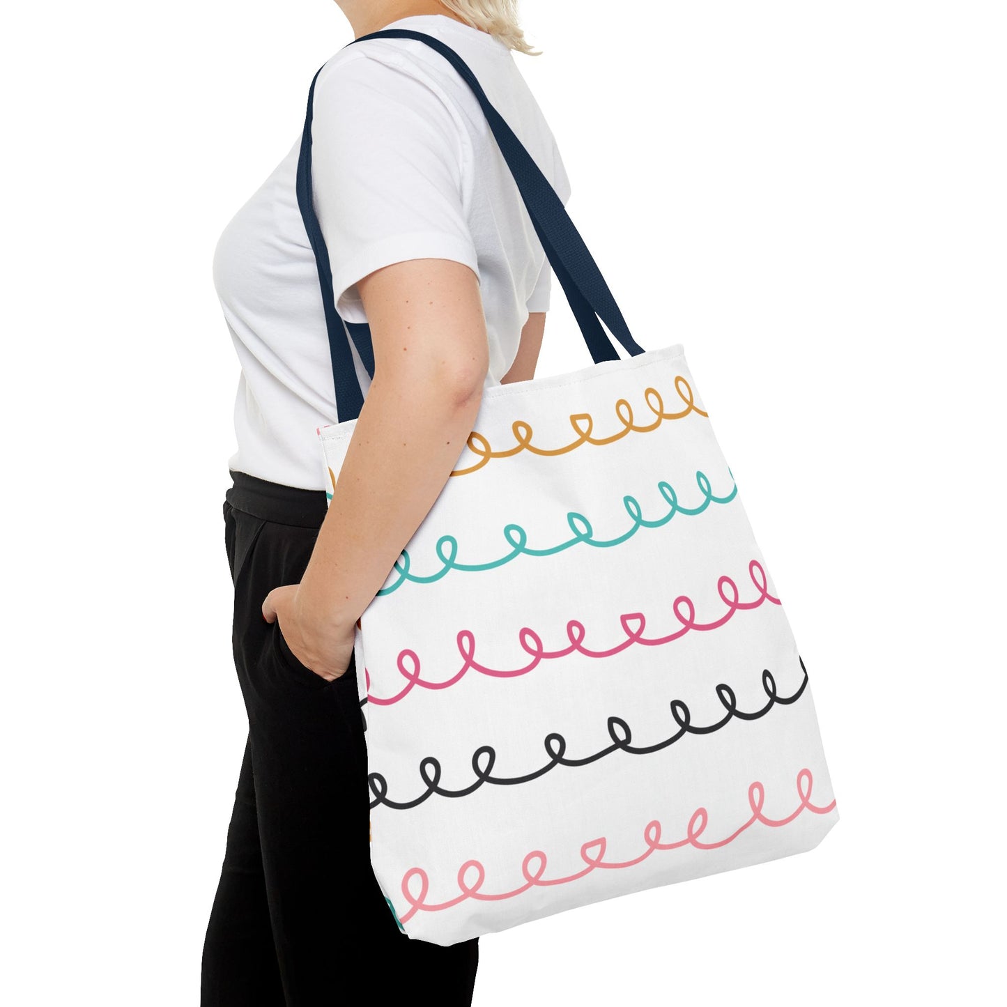 Colorful Swirl Stripe Tote Bag