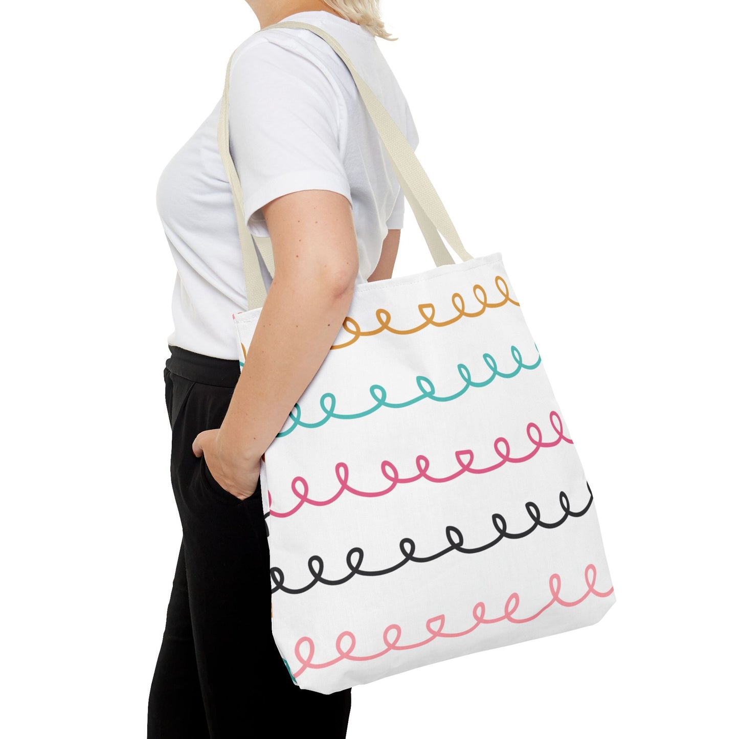 Colorful Swirl Stripe Tote Bag