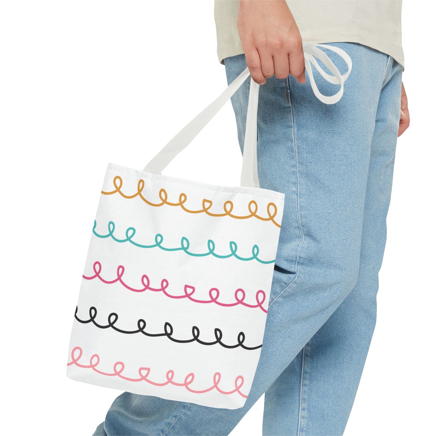 Colorful Swirl Stripe Tote Bag