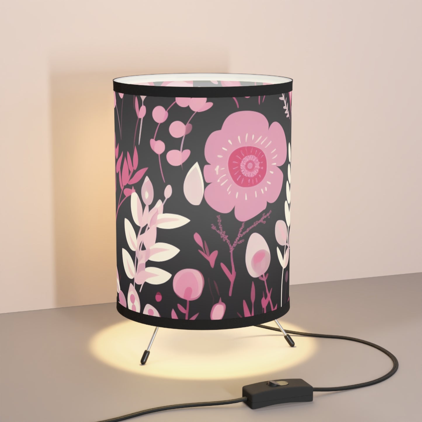 Hearts and Floral Tripod Lamp