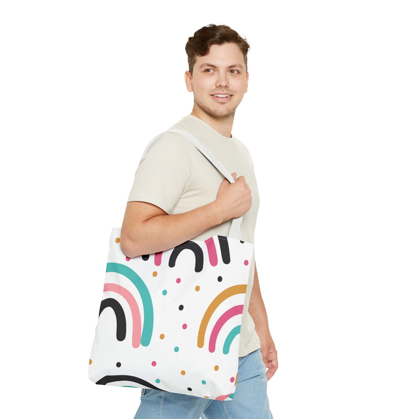 Rainbow Dots Tote Bag