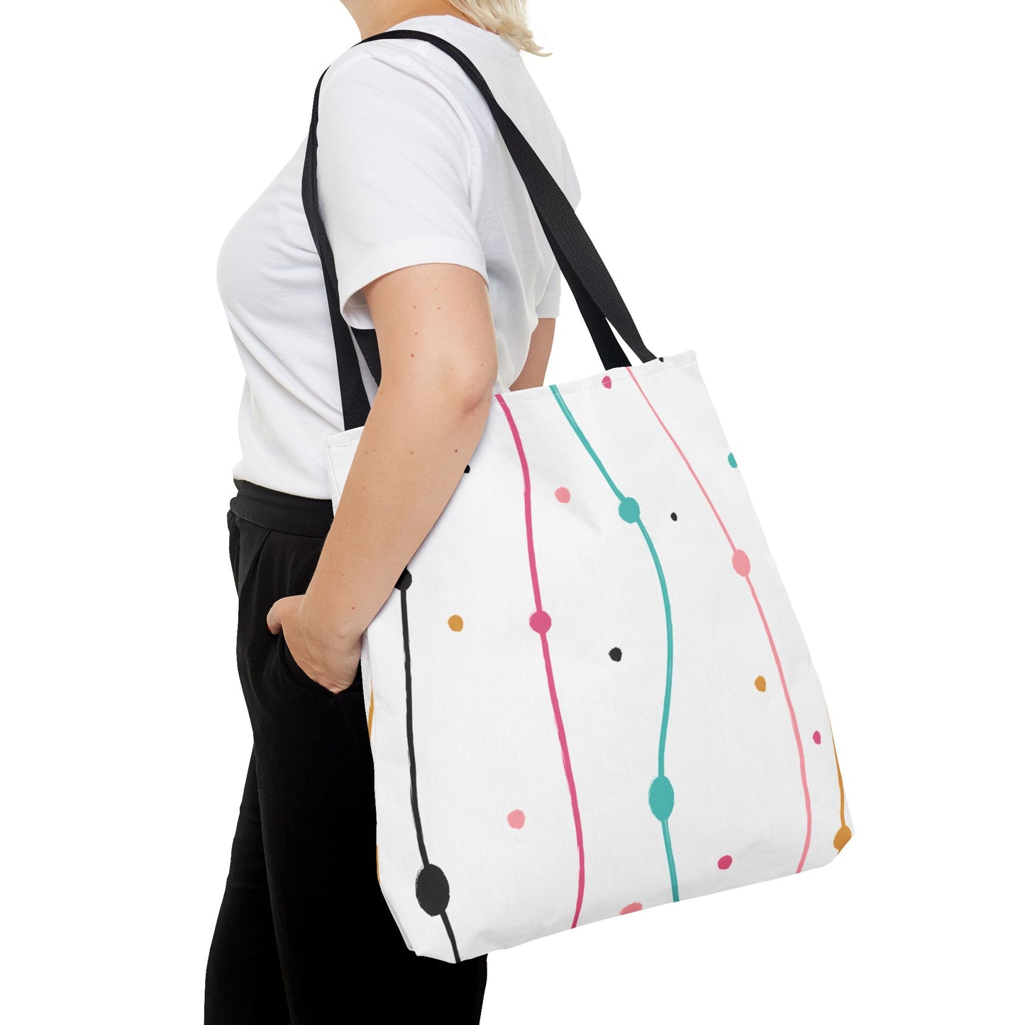 Abstract Lines Dots Tote Bag