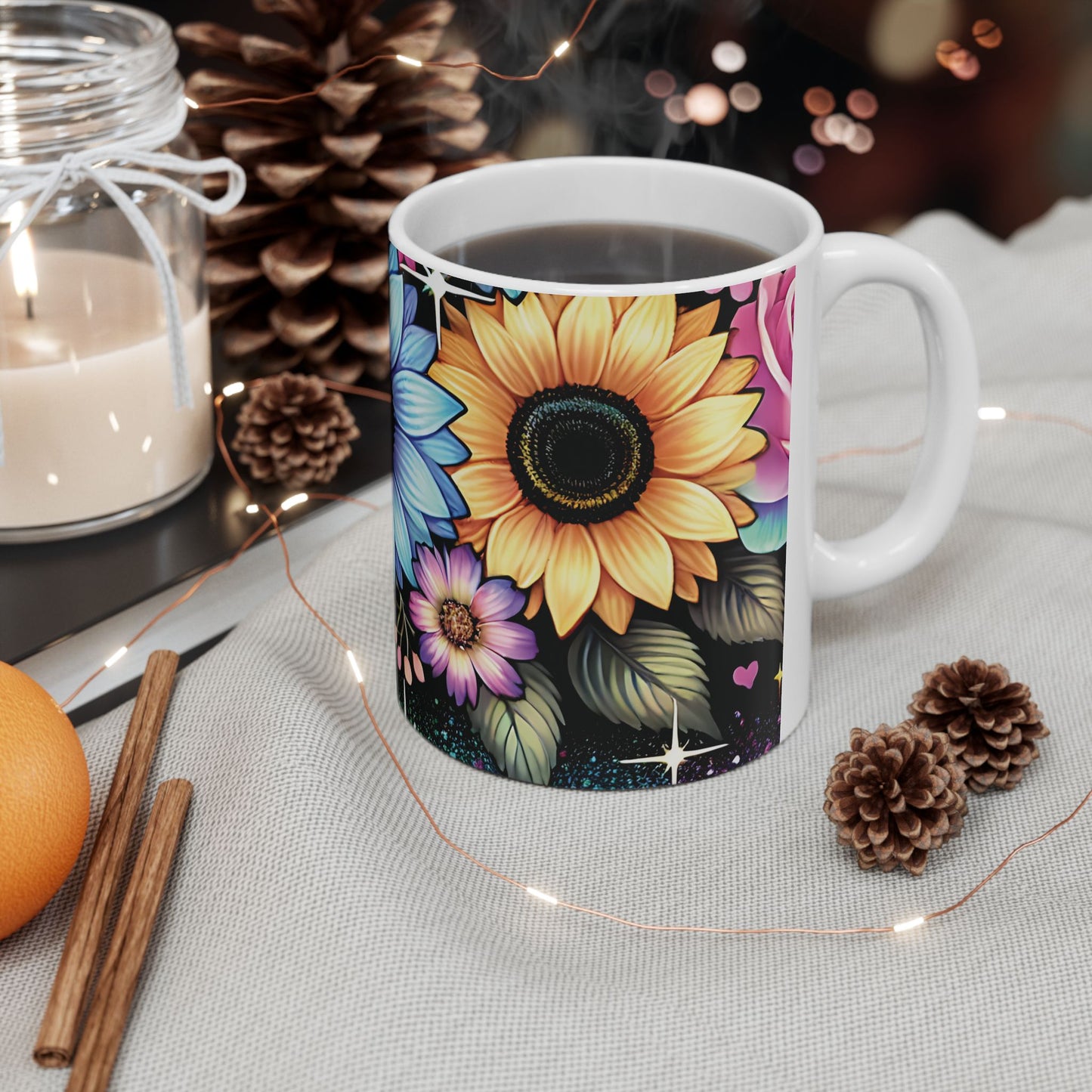 Vibrant Bloom Ceramic Mug