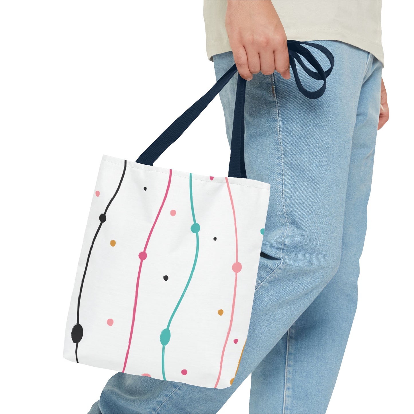 Abstract Lines Dots Tote Bag