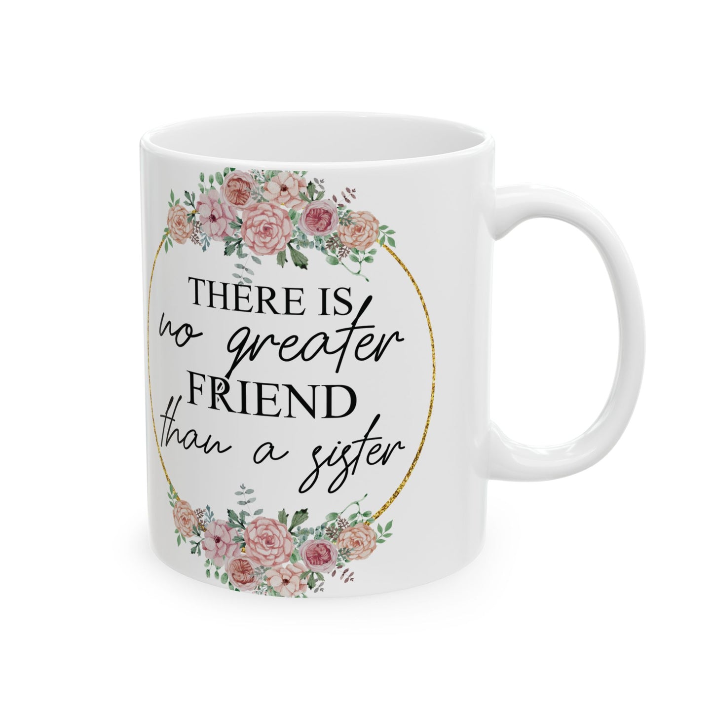 Elegant Floral Wreath Ceramic Mug