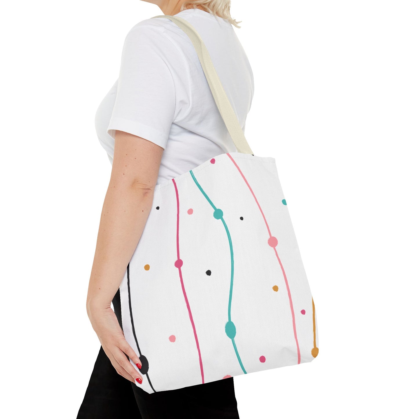 Abstract Lines Dots Tote Bag