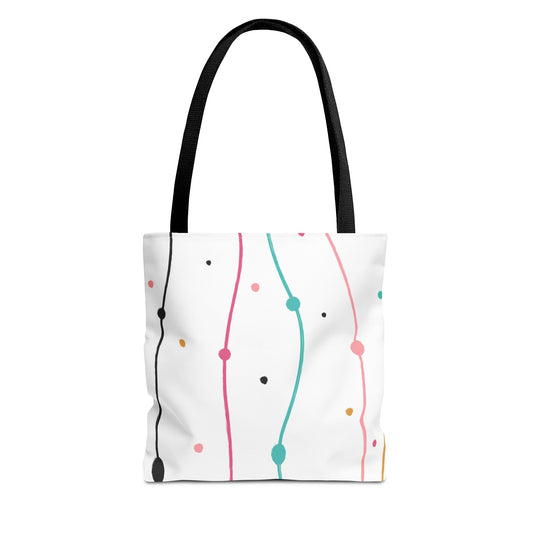 Abstract Lines Dots Tote Bag