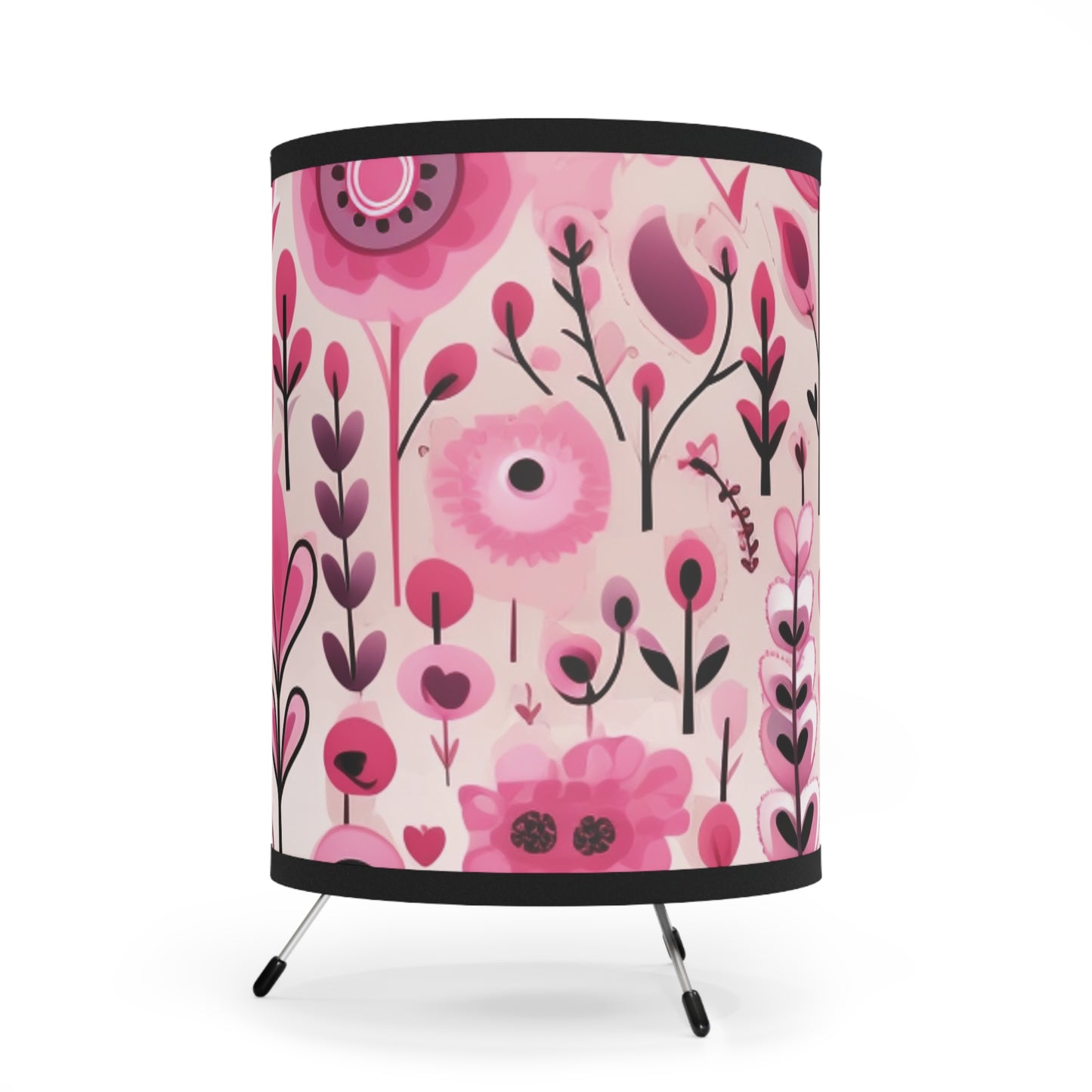 Pink Botanical Tripod Lamp