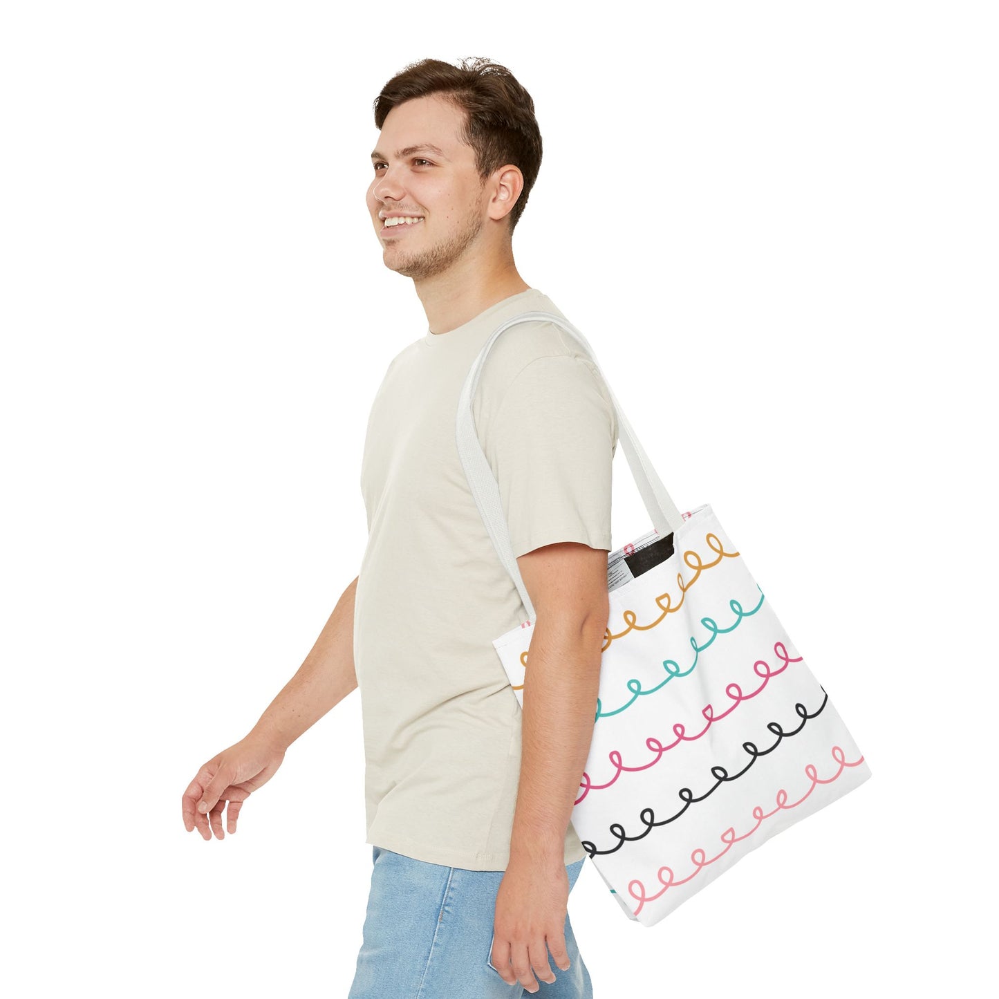 Colorful Swirl Stripe Tote Bag