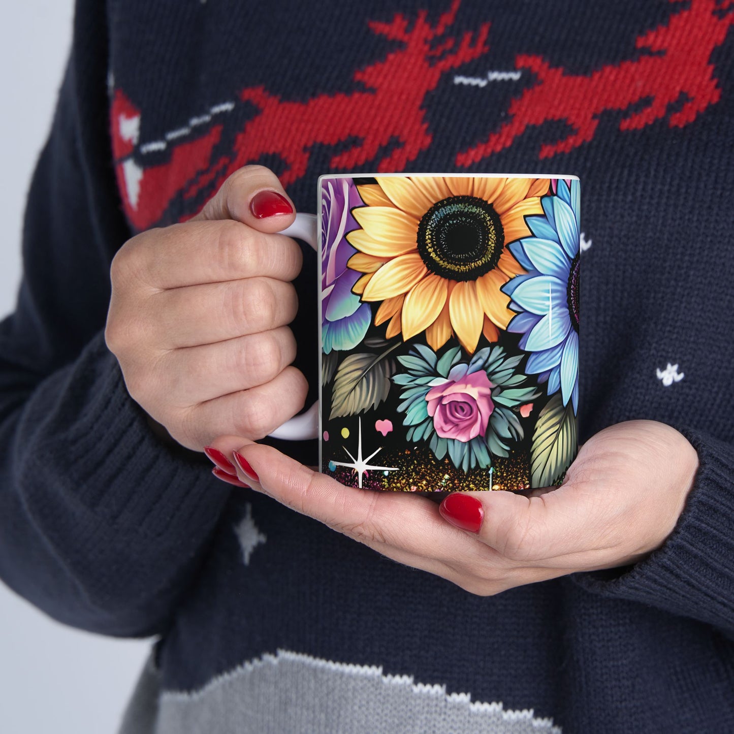 Vibrant Bloom Ceramic Mug