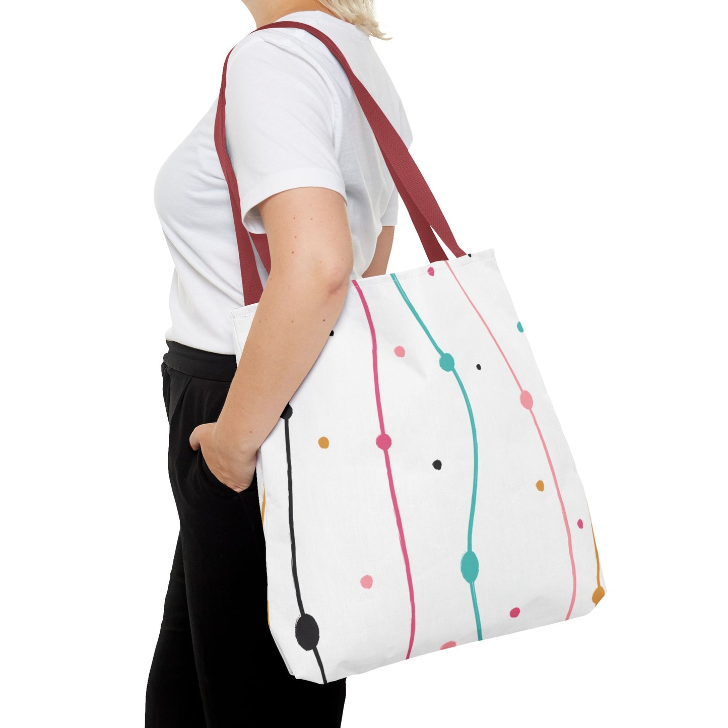 Abstract Lines Dots Tote Bag