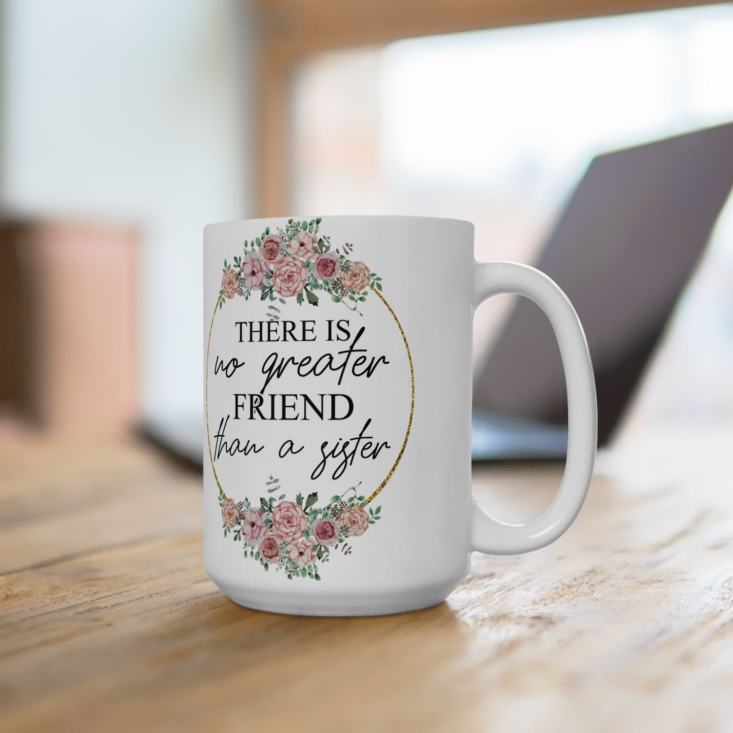 Elegant Floral Wreath Ceramic Mug