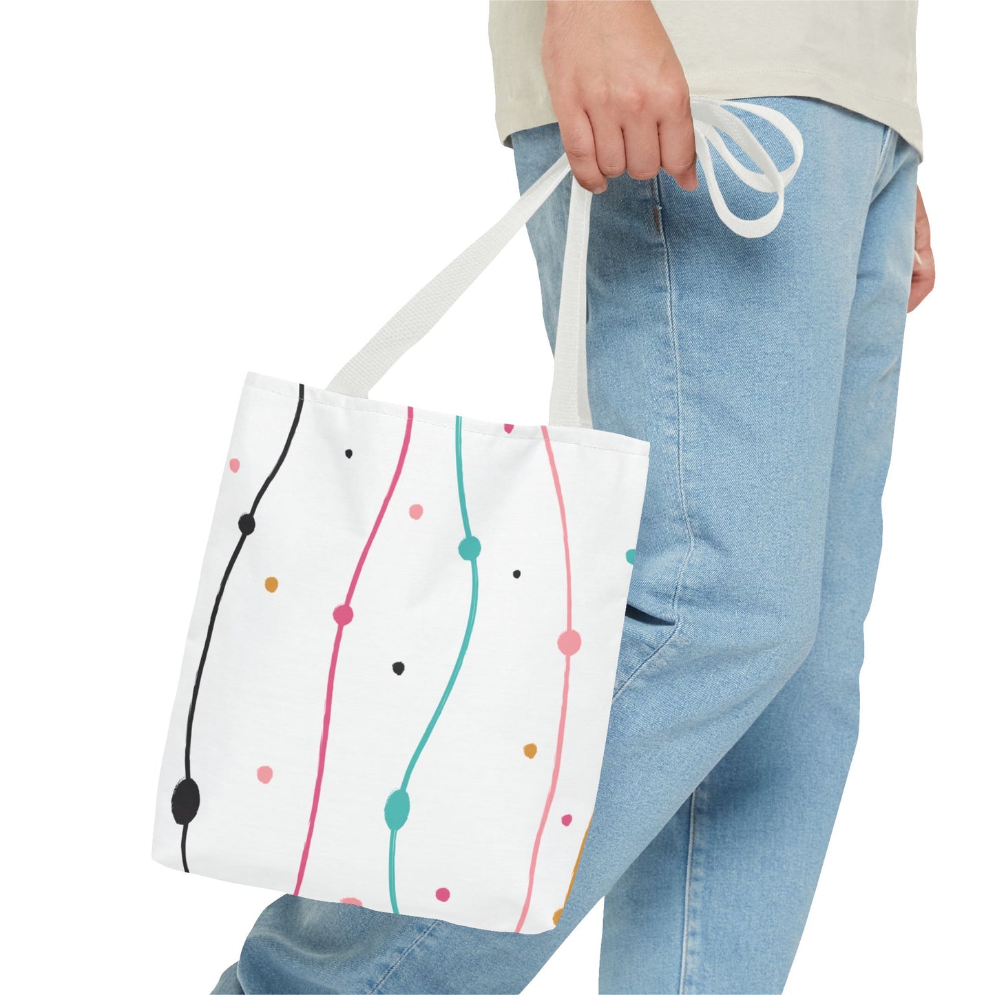 Abstract Lines Dots Tote Bag