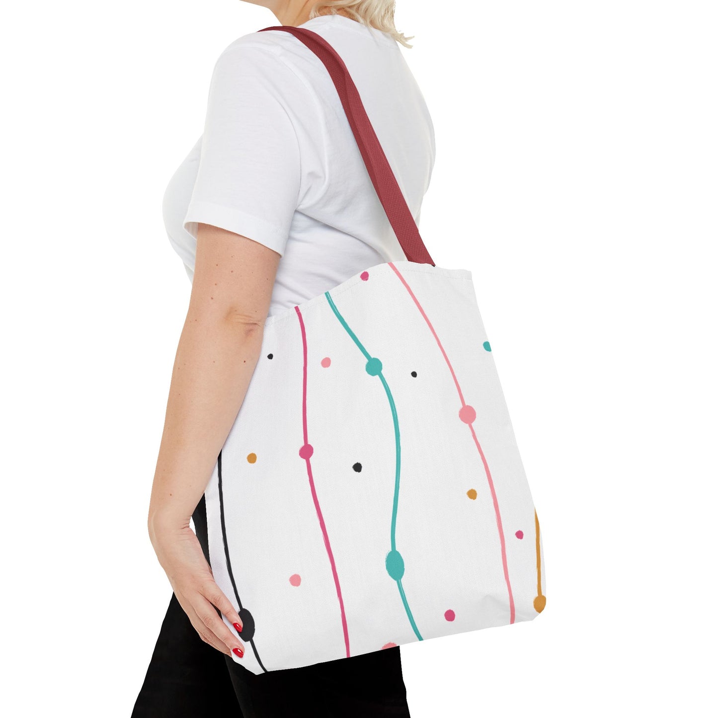 Abstract Lines Dots Tote Bag