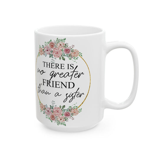 Elegant Floral Wreath Ceramic Mug