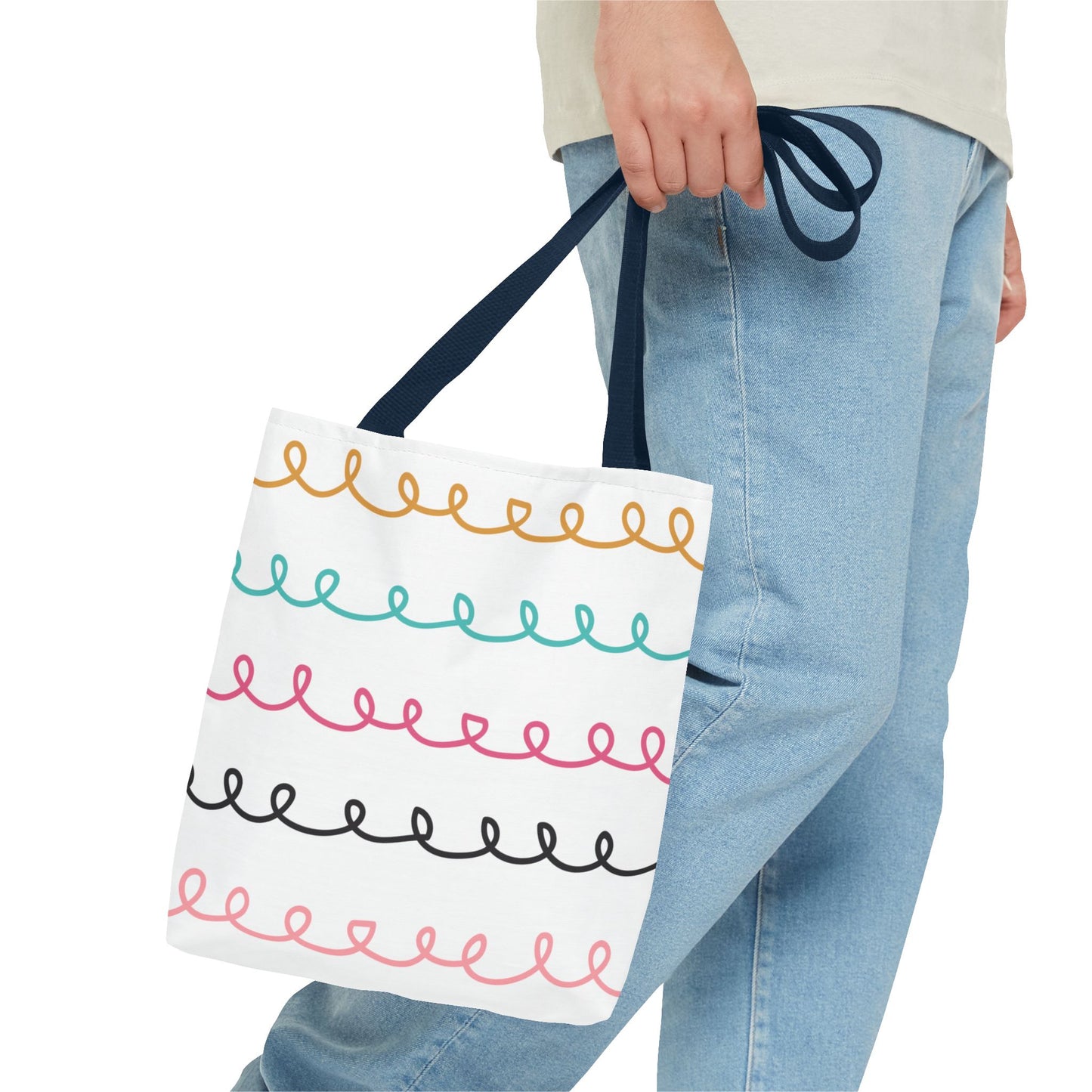 Colorful Swirl Stripe Tote Bag