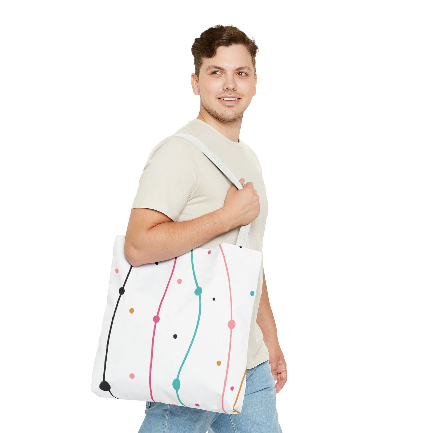 Abstract Lines Dots Tote Bag