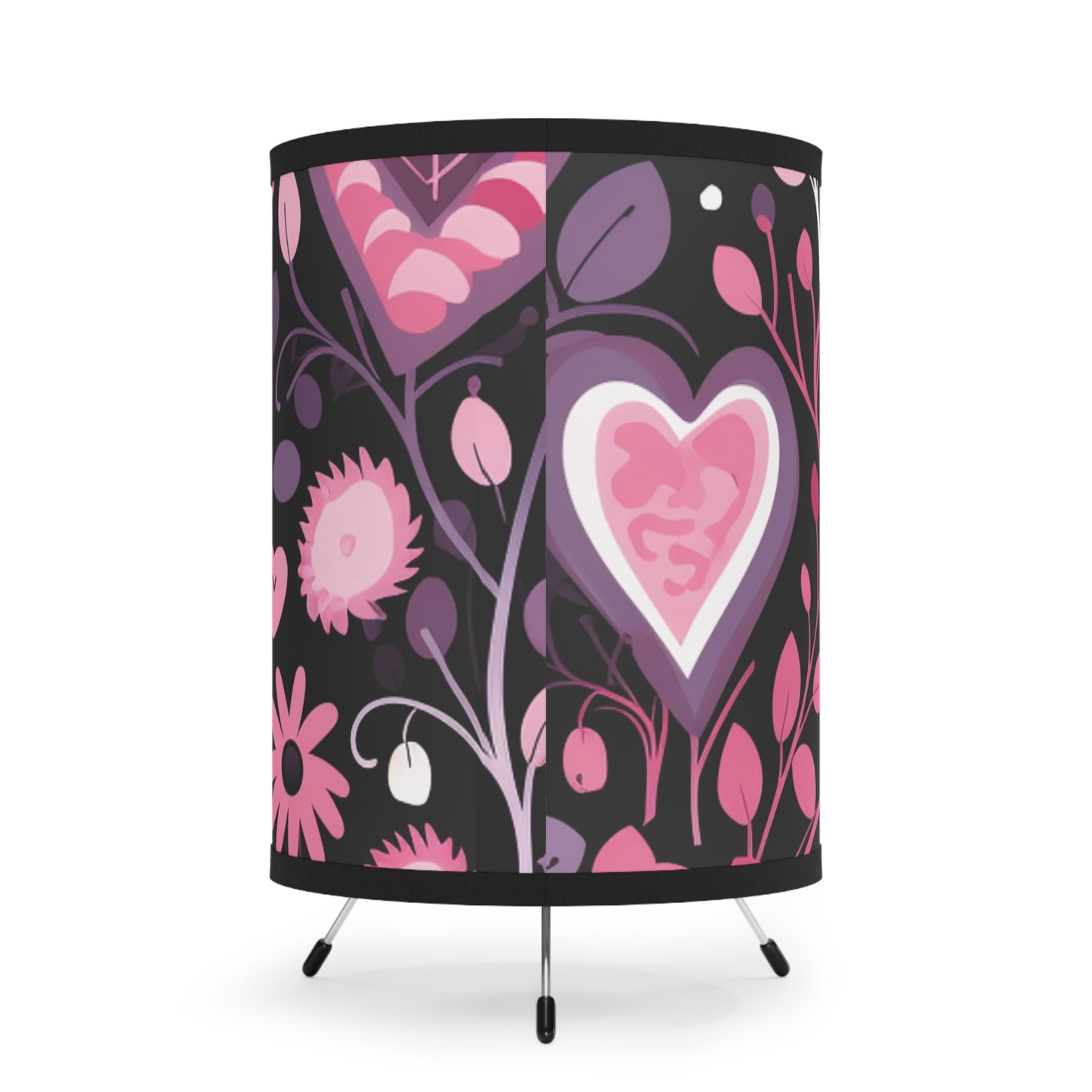 Floral Hearts Tripod Lamp