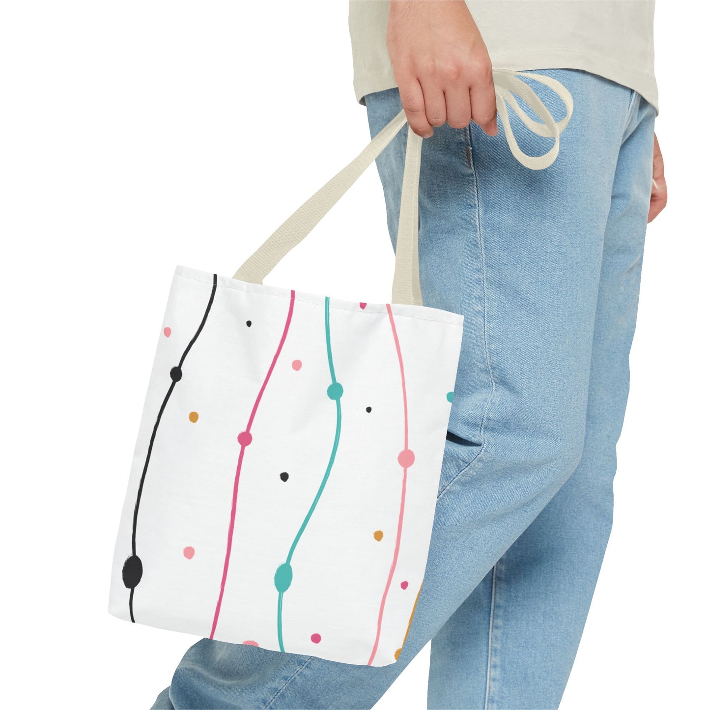 Abstract Lines Dots Tote Bag