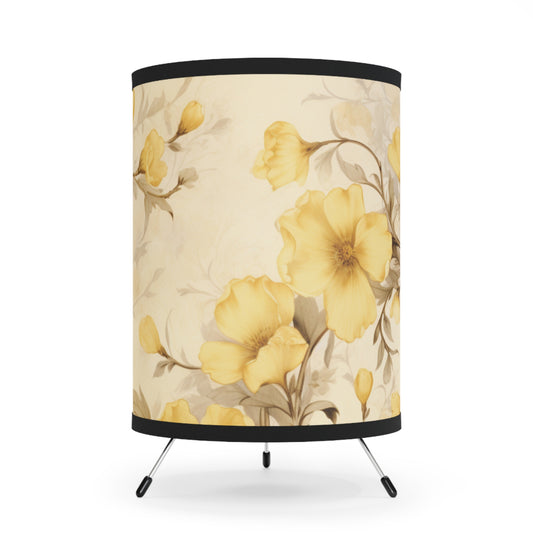 Golden Bloom Elegance Tripod Lamp