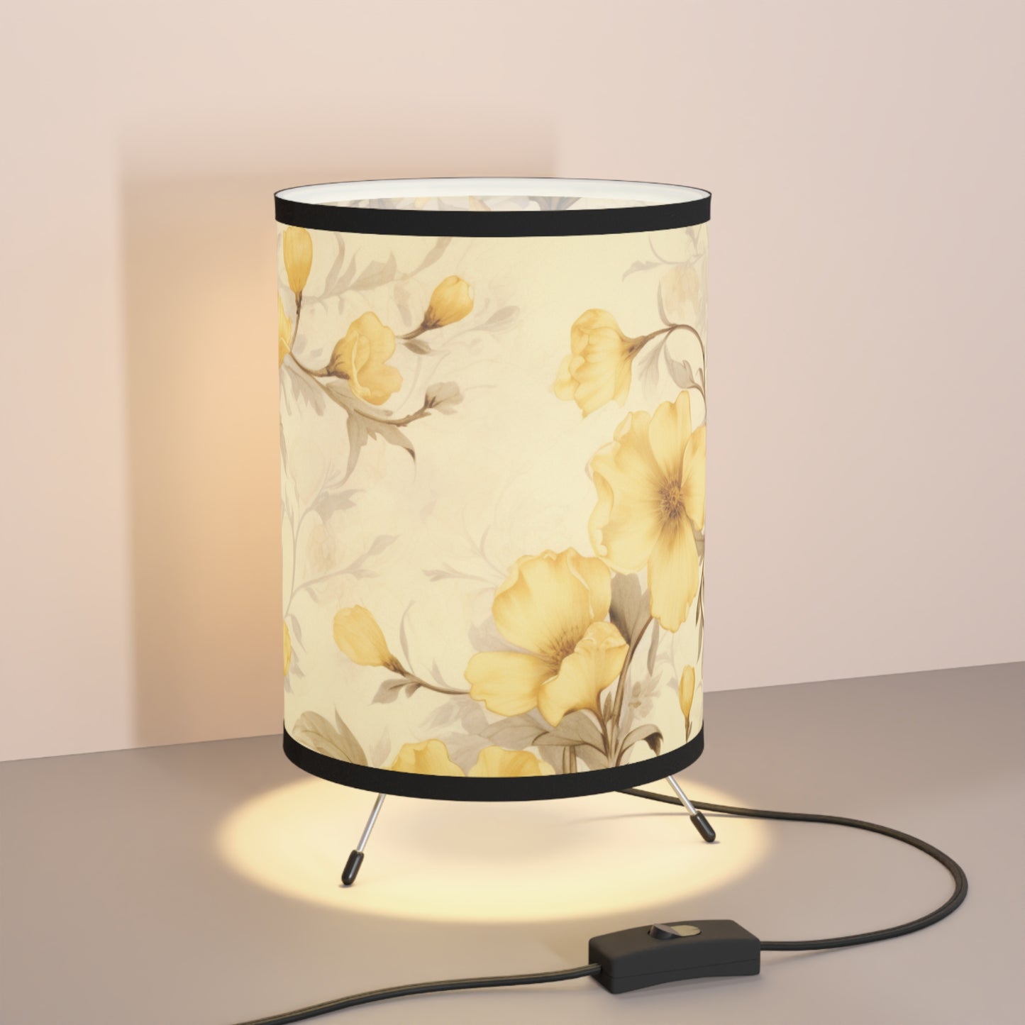 Golden Bloom Elegance Tripod Lamp