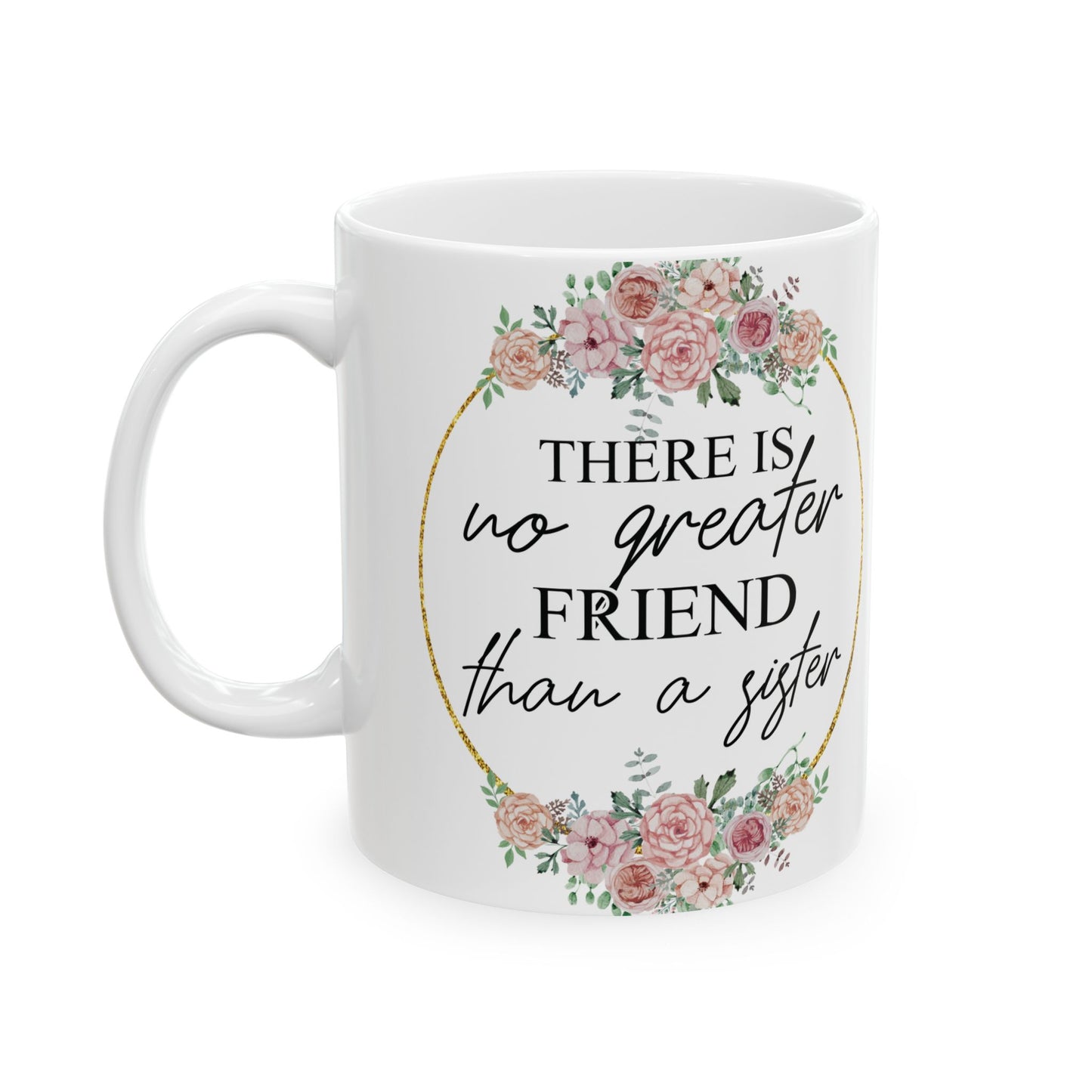 Elegant Floral Wreath Ceramic Mug