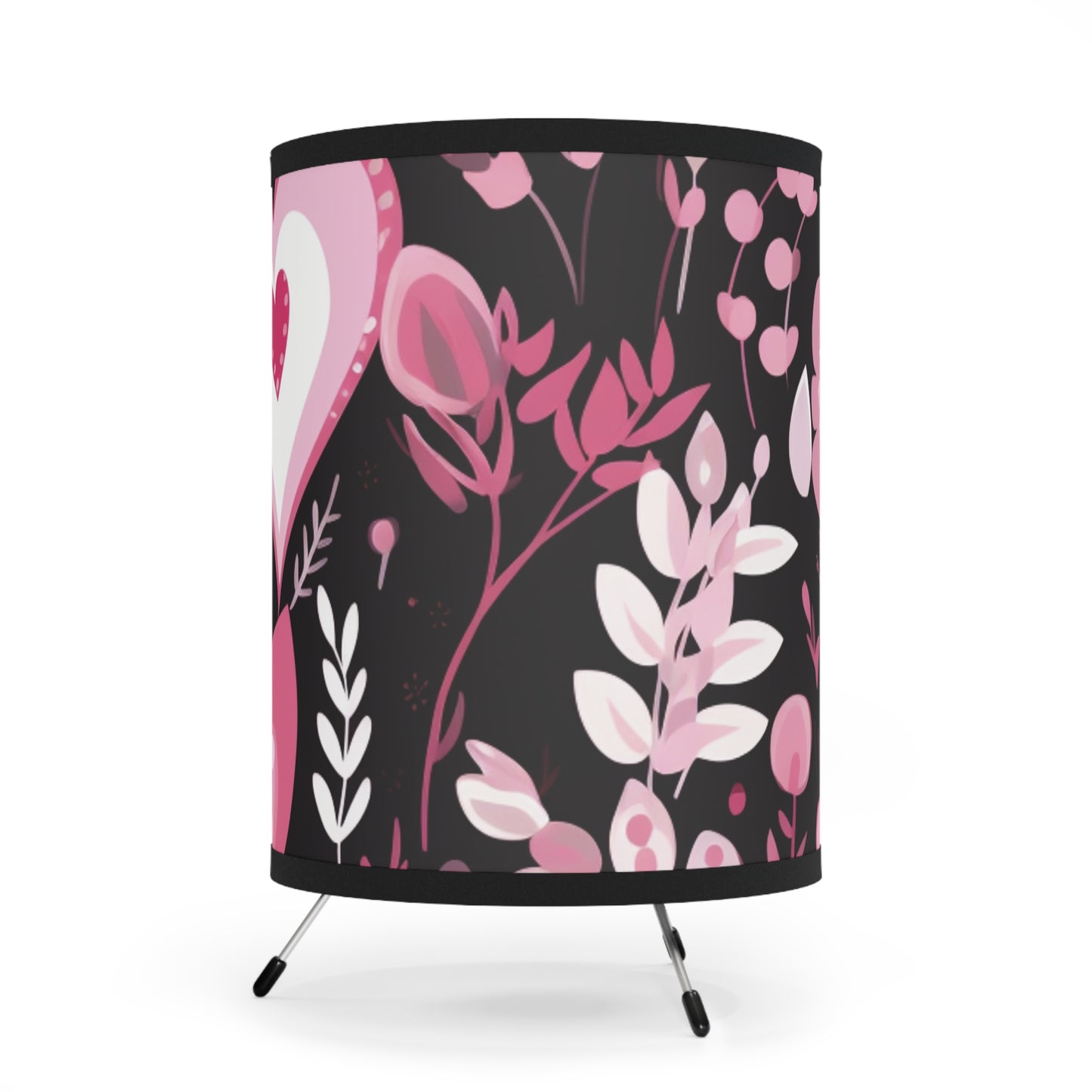 Hearts and Floral Tripod Lamp