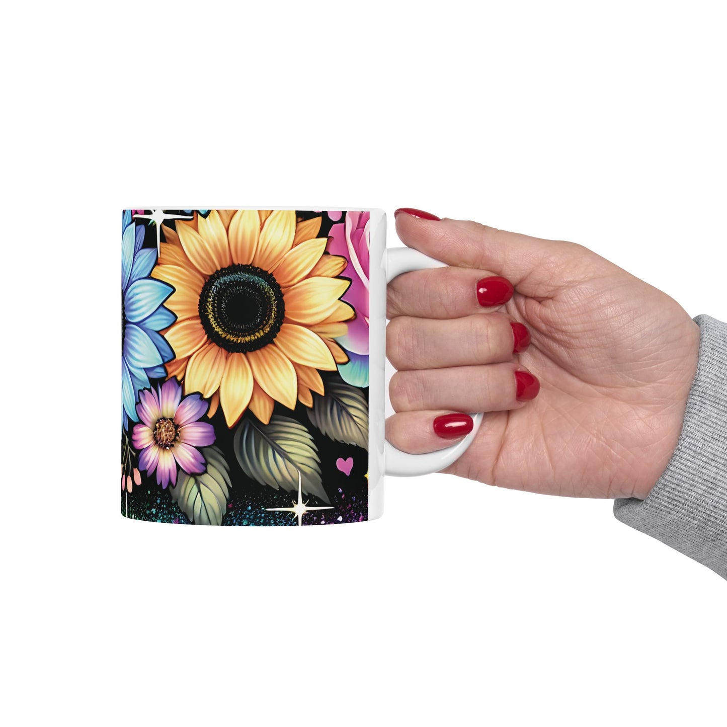 Vibrant Bloom Ceramic Mug