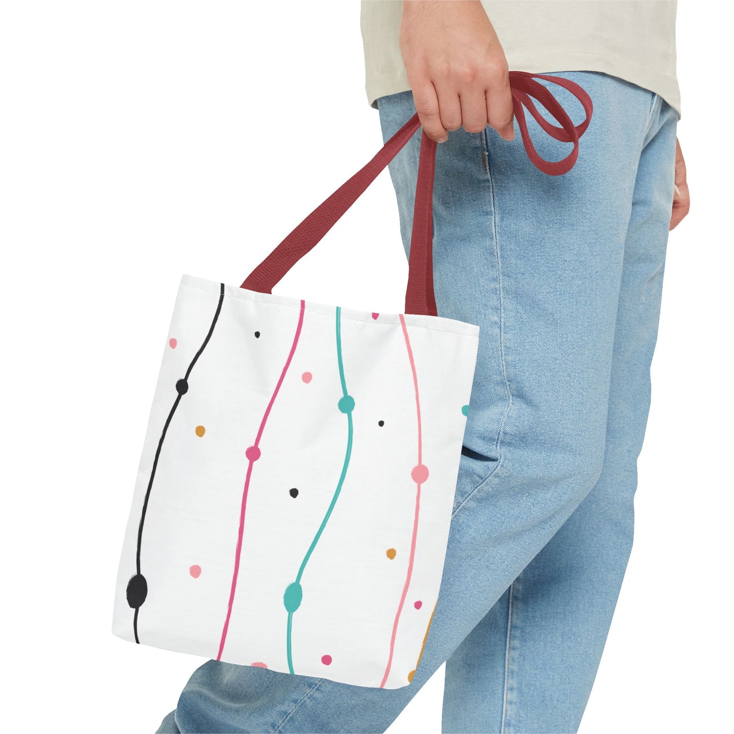 Abstract Lines Dots Tote Bag