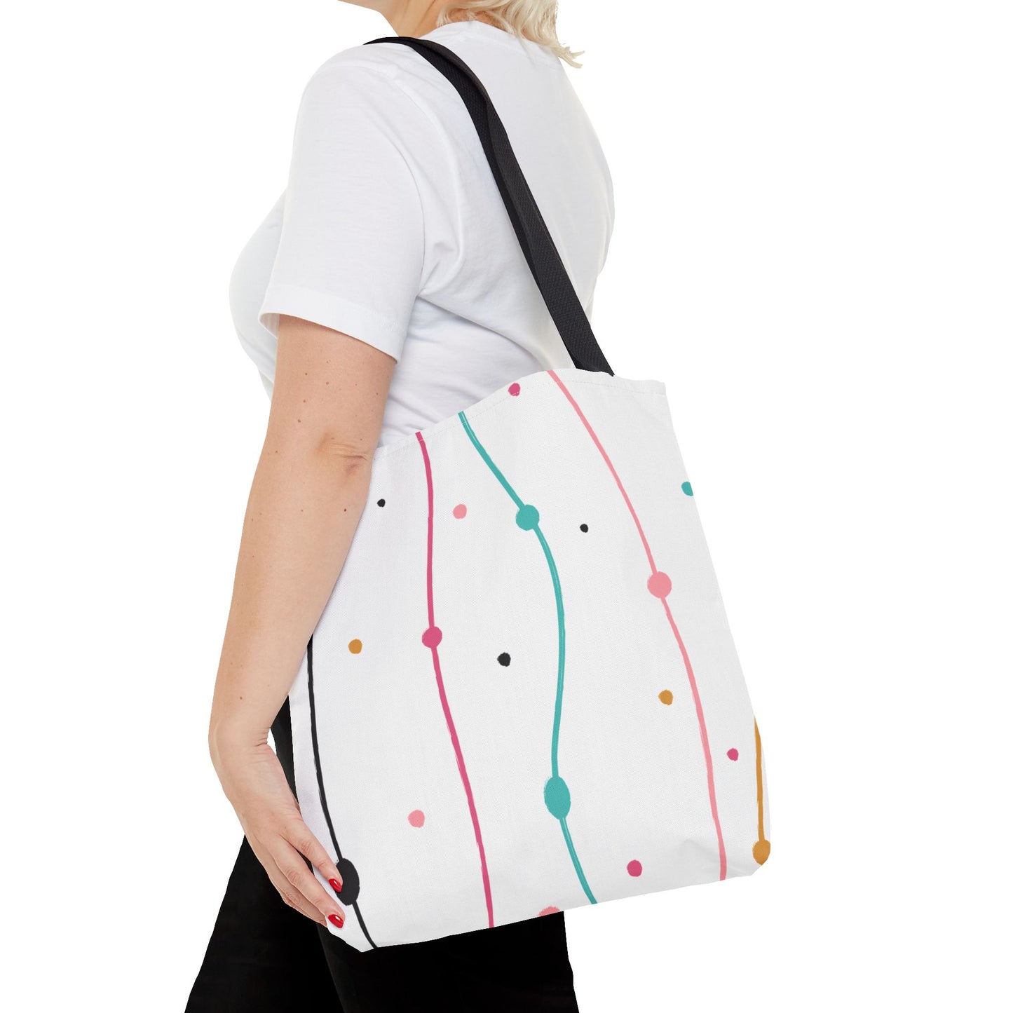 Abstract Lines Dots Tote Bag