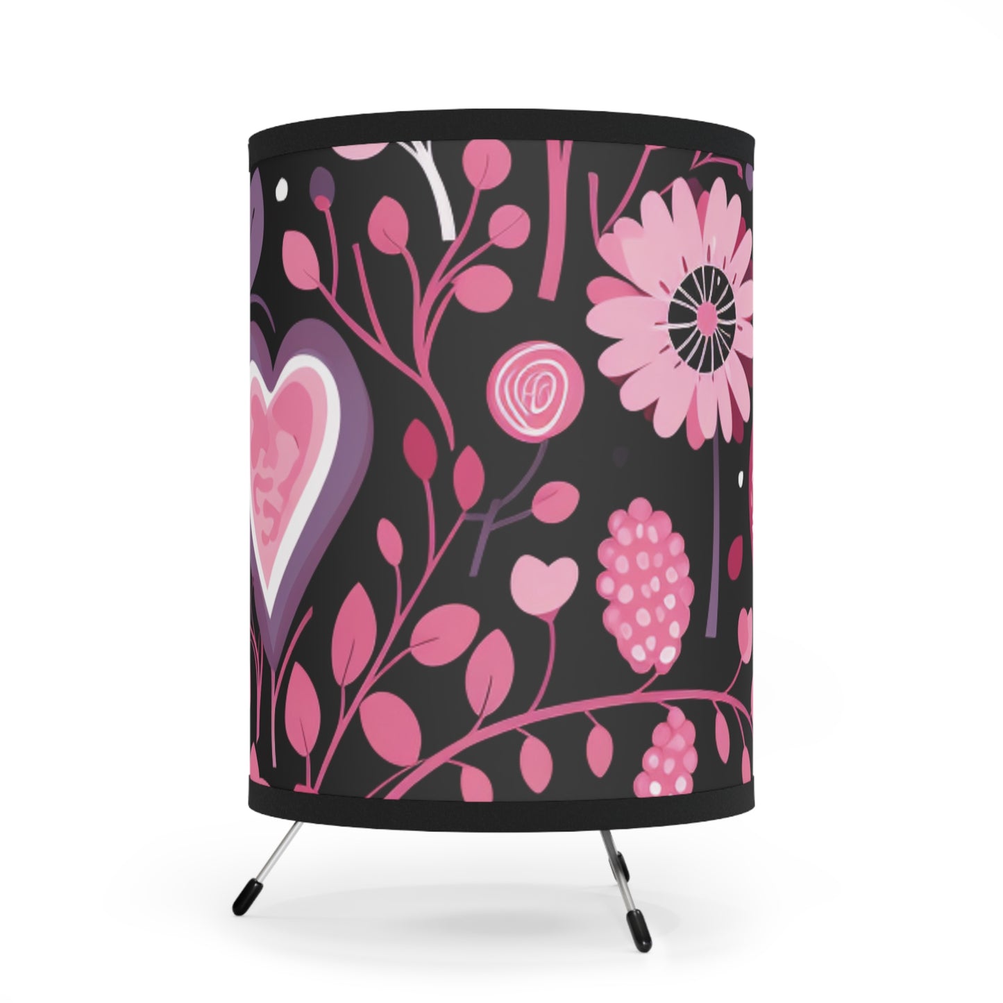 Floral Hearts Tripod Lamp