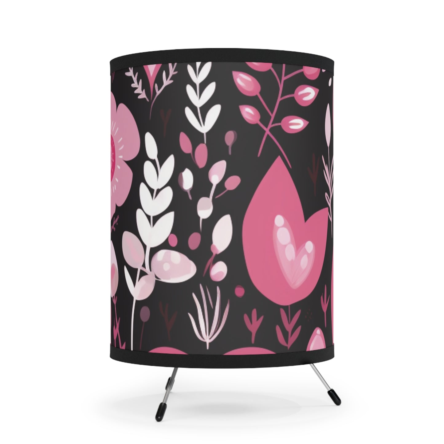 Hearts and Floral Tripod Lamp