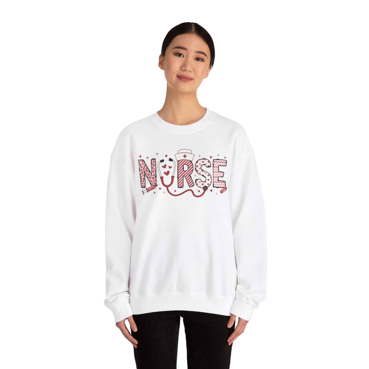 Nurse Valentine Doodle Crewneck