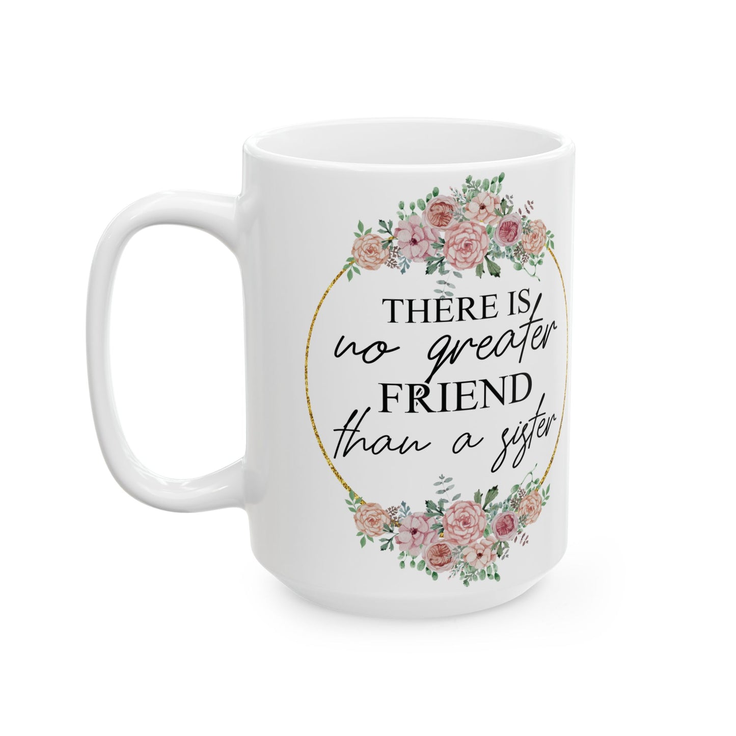 Elegant Floral Wreath Ceramic Mug