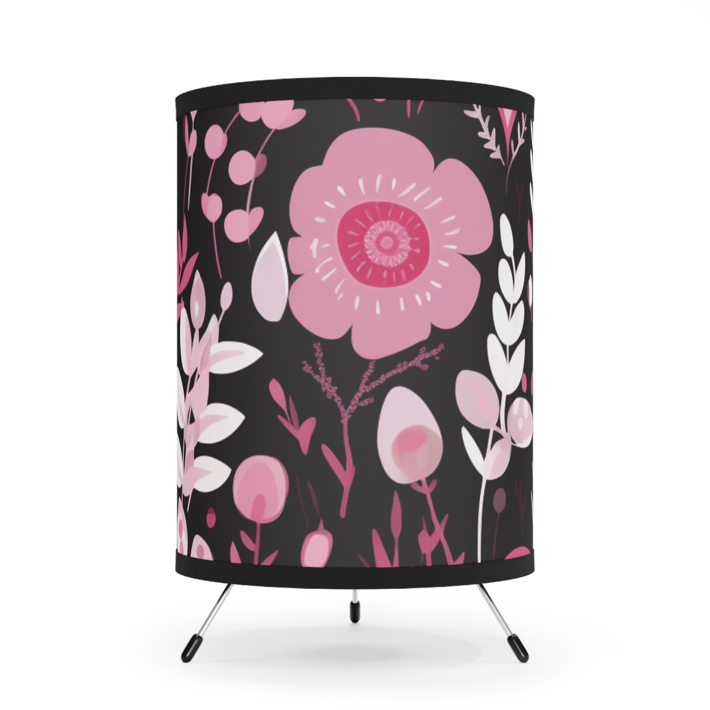 Hearts and Floral Tripod Lamp