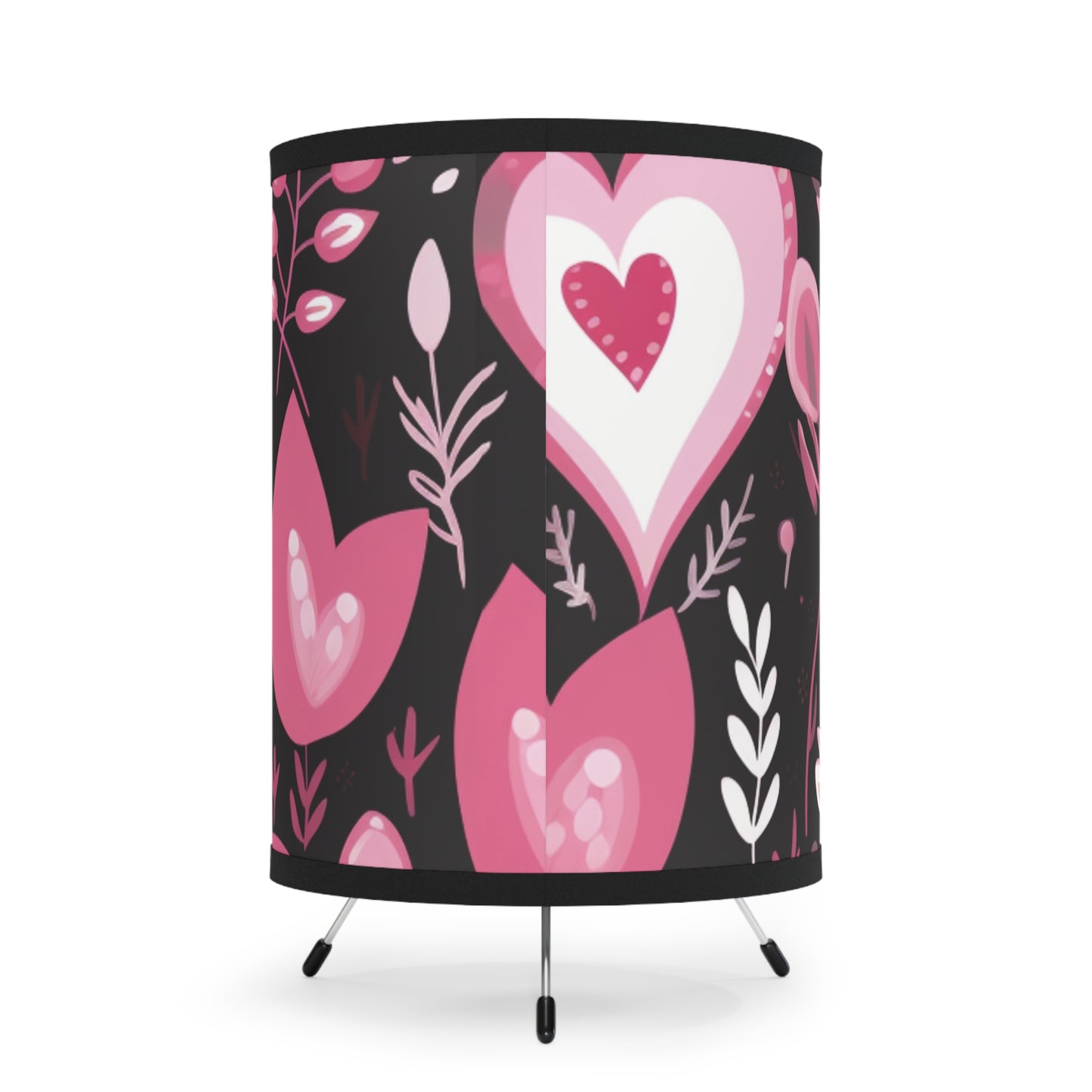 Hearts and Floral Tripod Lamp