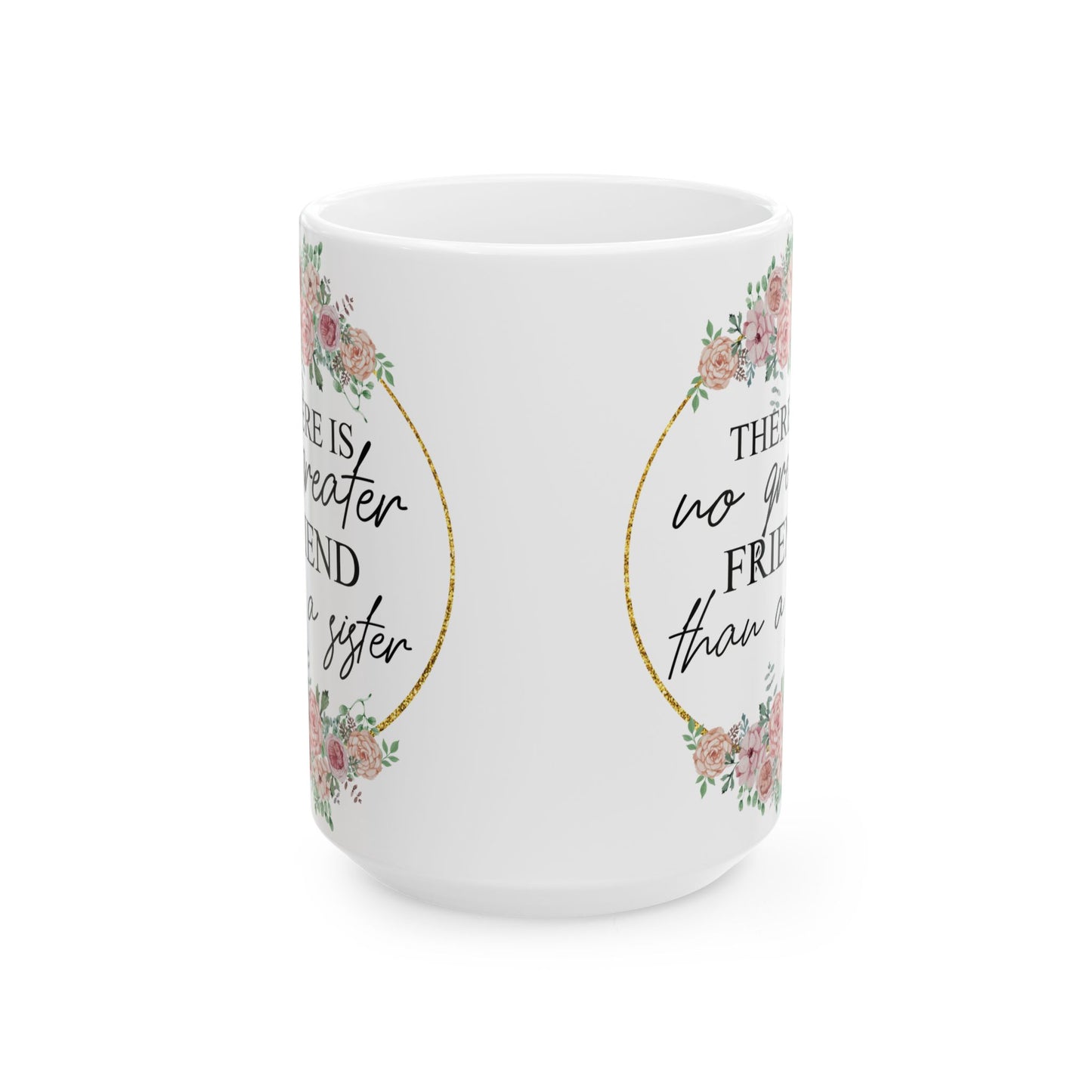 Elegant Floral Wreath Ceramic Mug