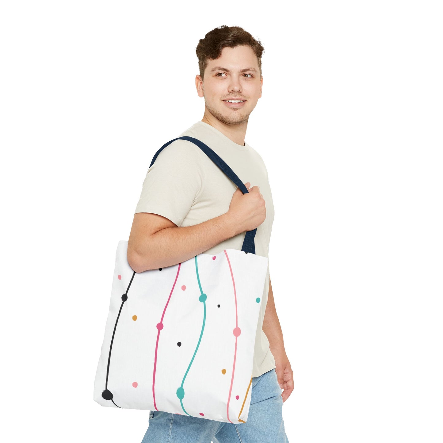 Abstract Lines Dots Tote Bag