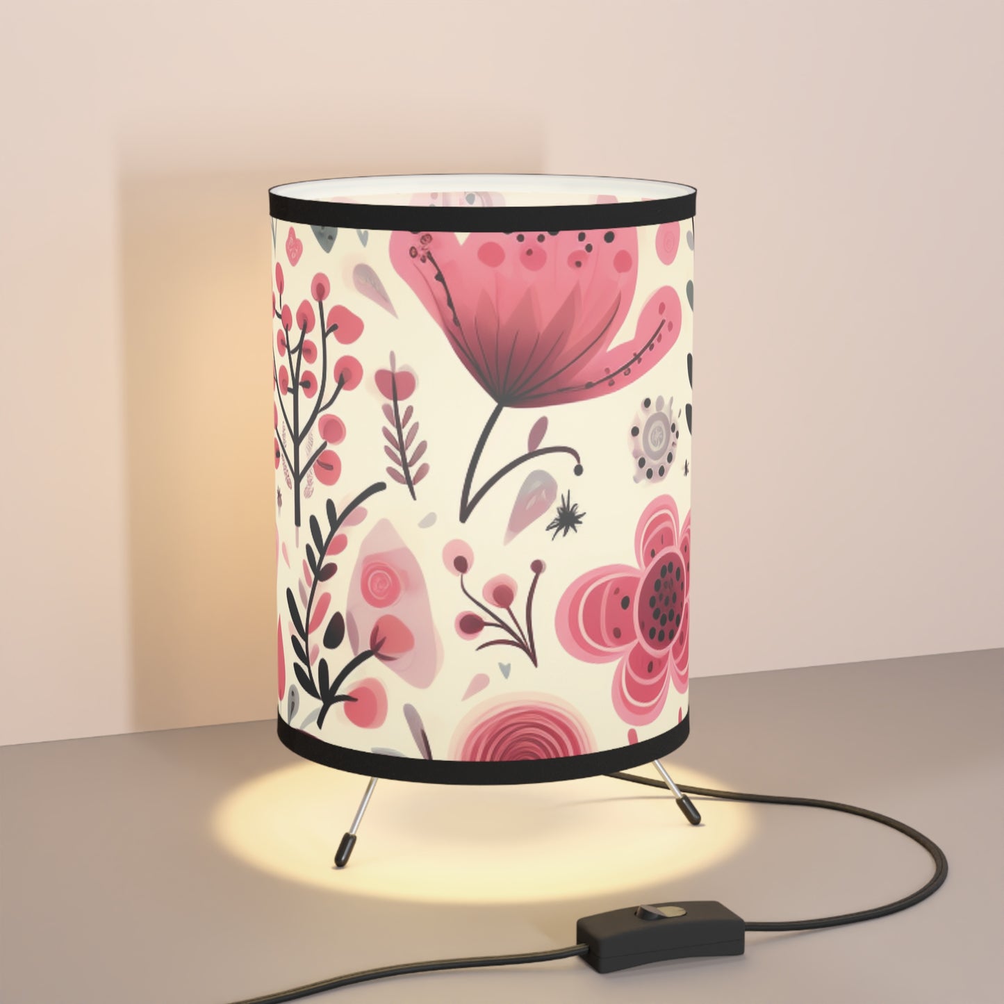 Floral Elegance Tripod Lamp