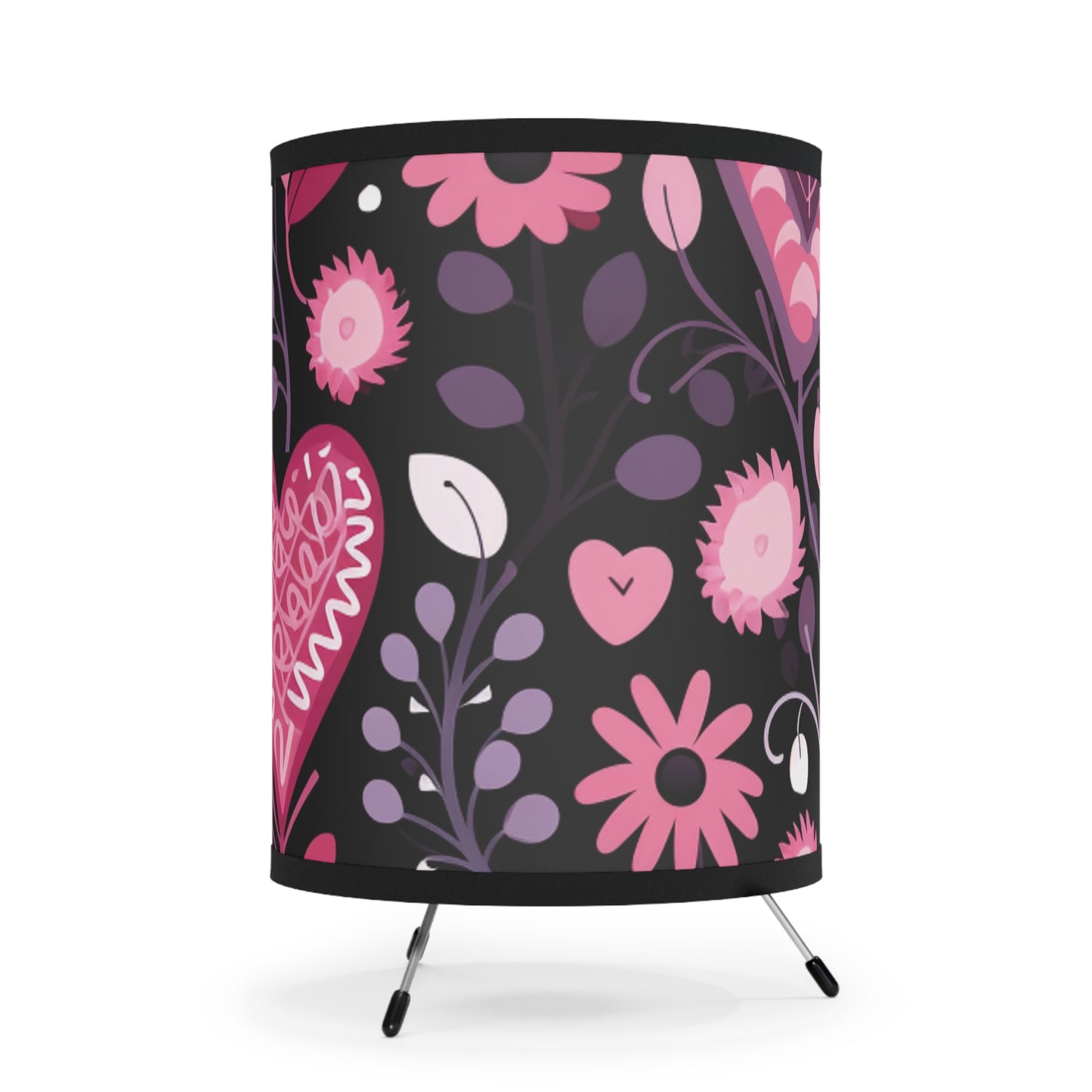 Floral Hearts Tripod Lamp