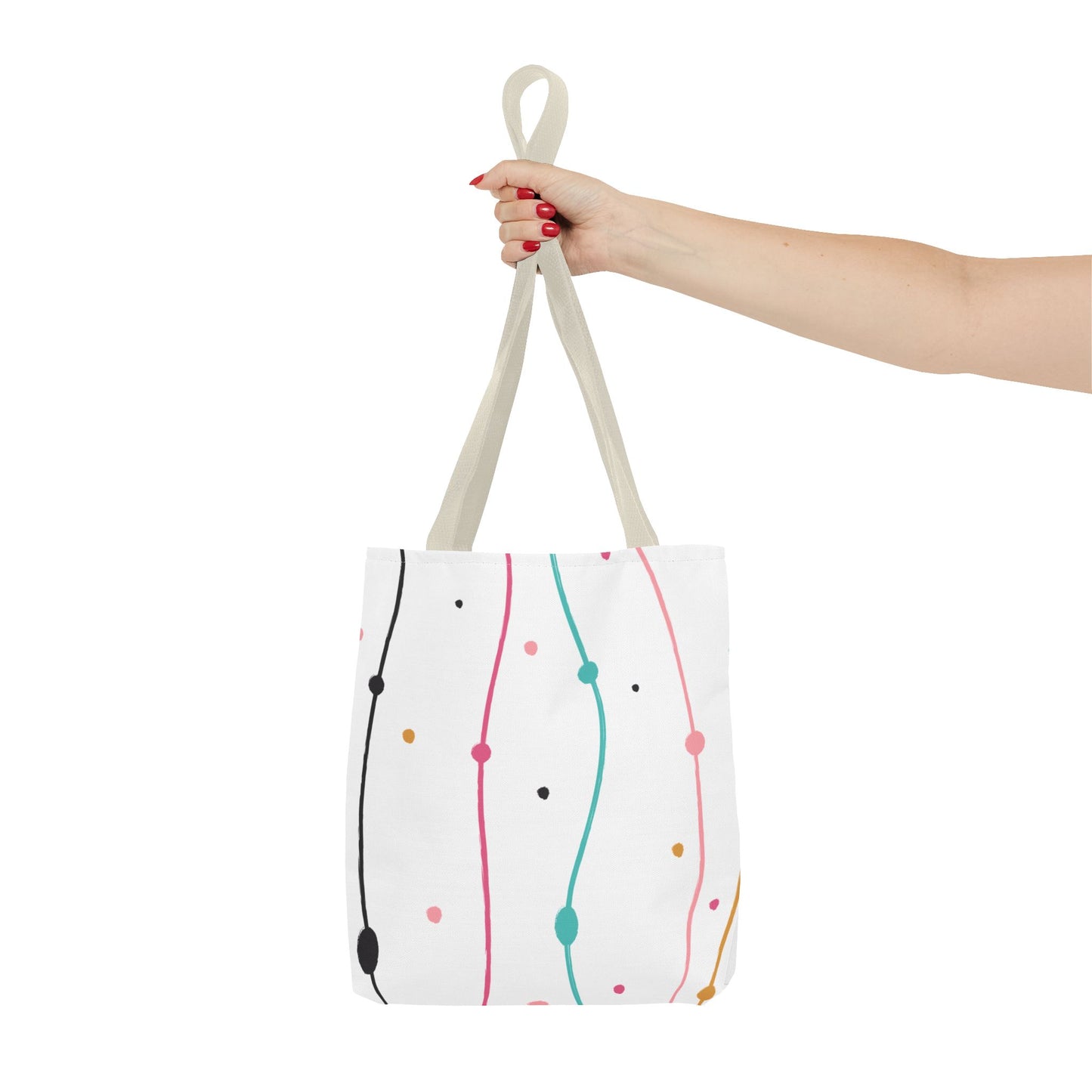 Abstract Lines Dots Tote Bag